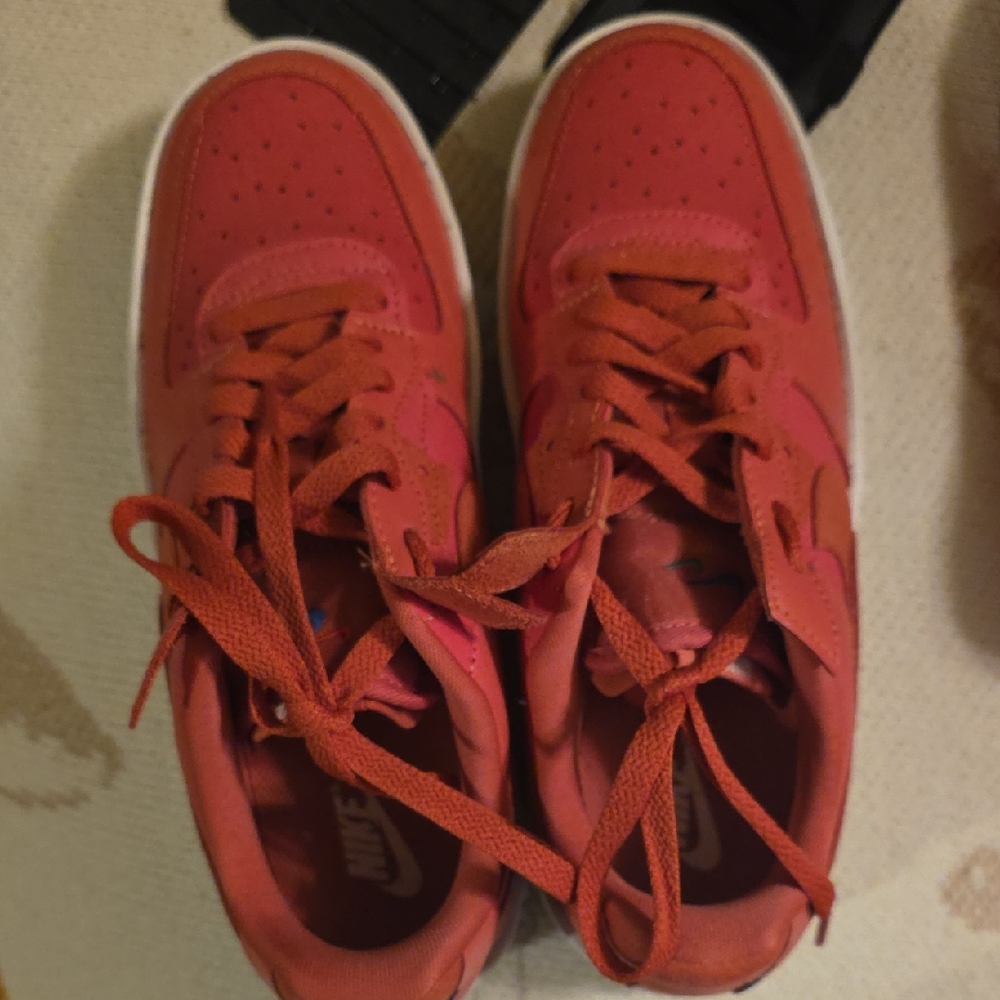 Nike Red Suede Low-Top Sneakers